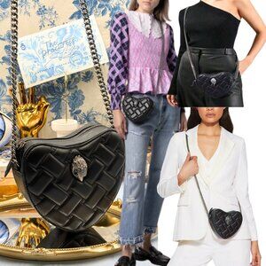 🆕 KURT GEIGER LONDON 🧿 NWOT Kensington Heart-Shaped Leather Crossbody Bag